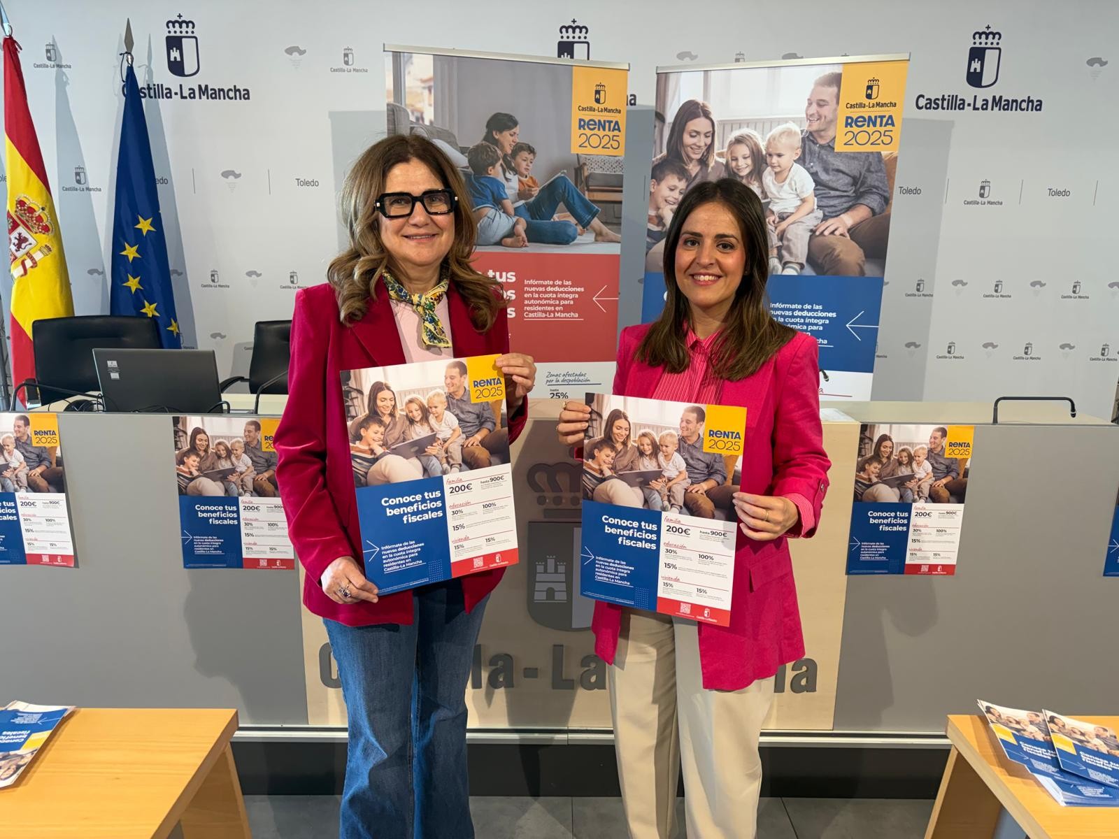 Susana Pastor y María Castaño en la presentación de la Campaña Informativa sobre deducciones fiscales en la Renta 2025