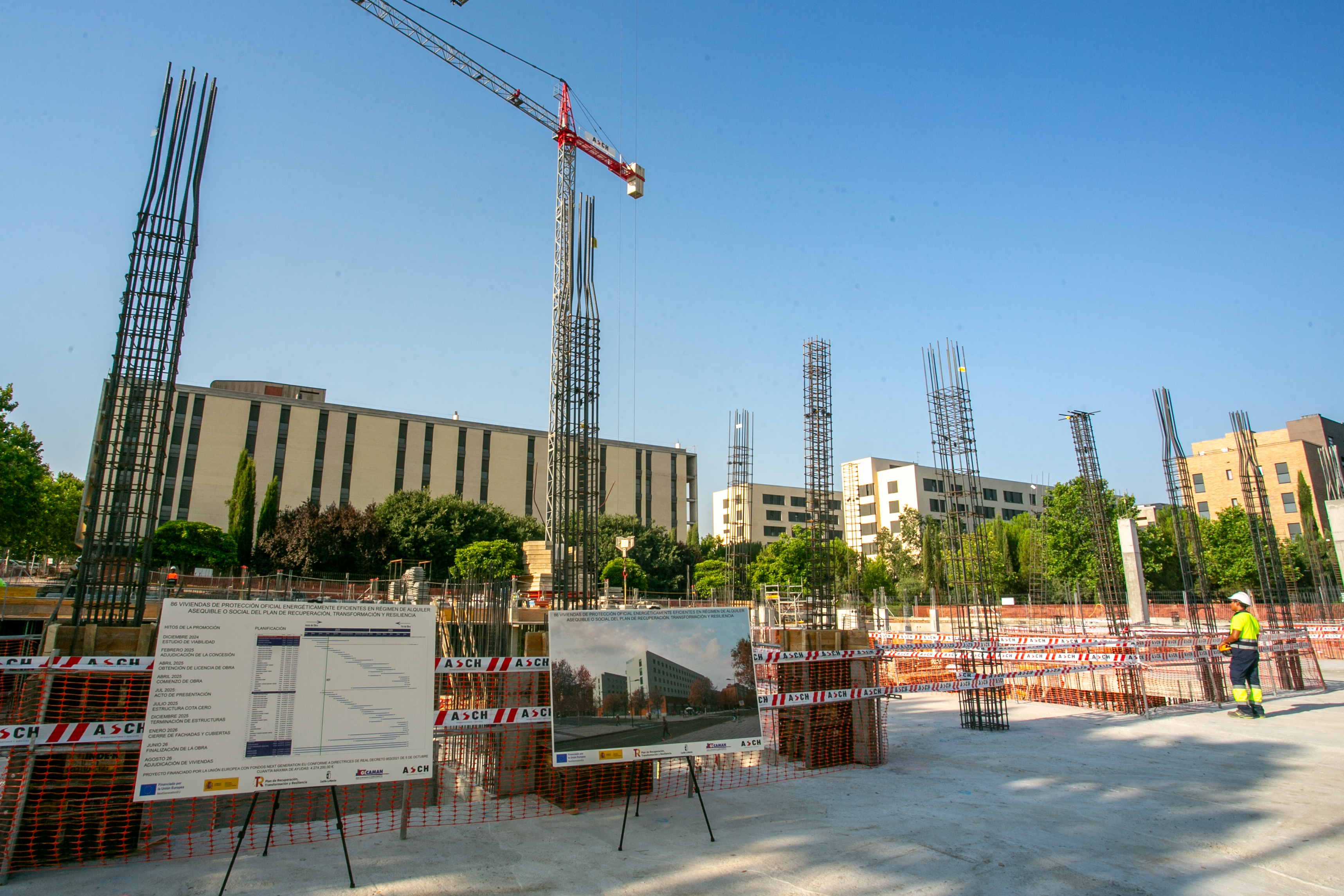 obras de construcción de 86 viviendas en la ciudad de Toledo