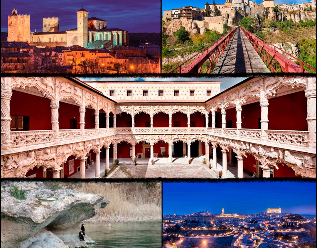 Imágenes de diferentes lugares de las cinco provincias de Castilla-La Mancha