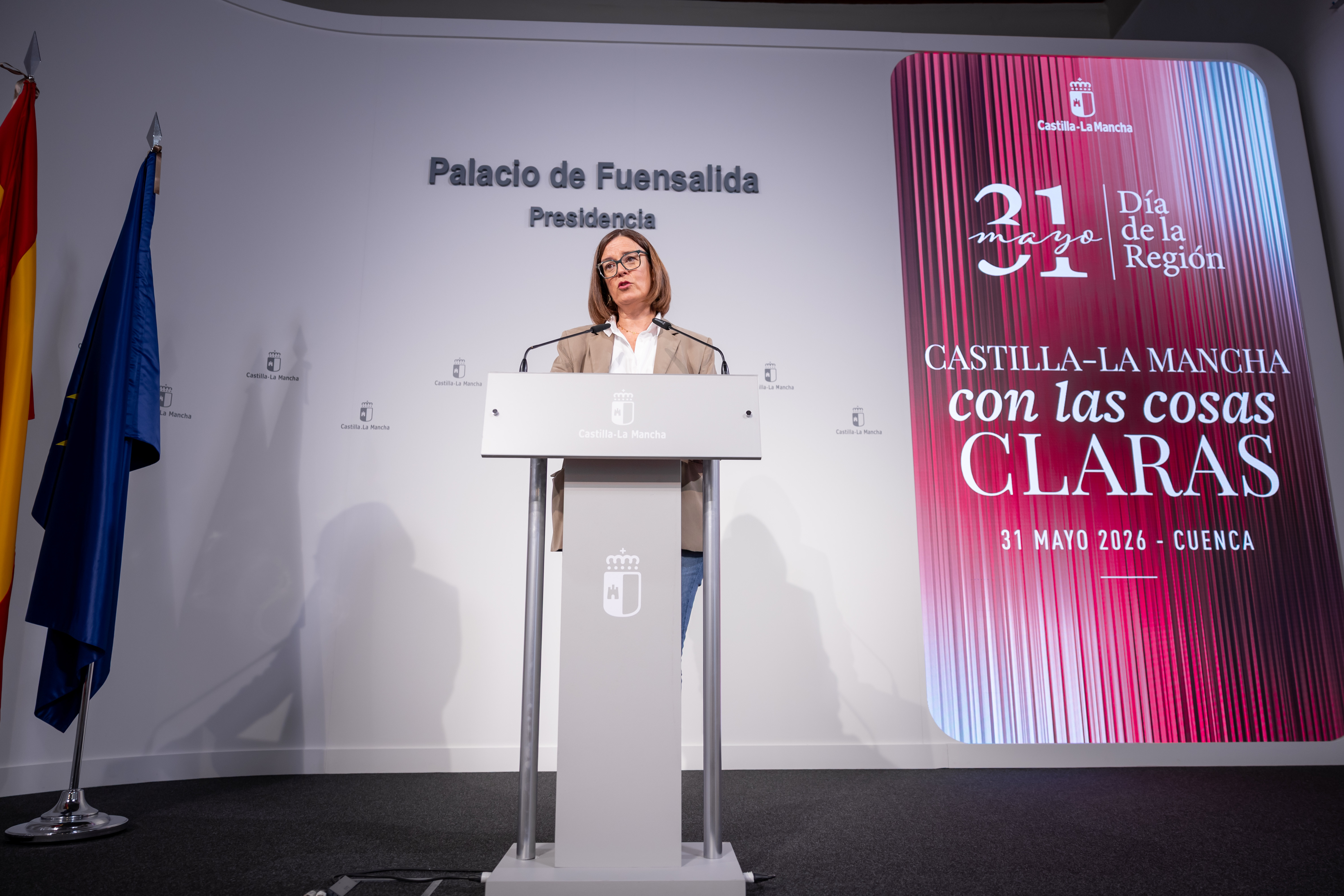 La consejera Portavoz del Gobierno regional, Esther Padilla, comparece, en rueda de prensa, para dar cuenta de los asuntos tratados en el Consejo de Gobierno. En el Palacio de Fuensalida.