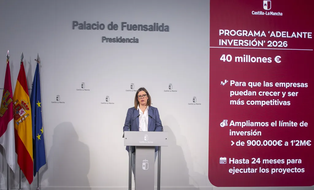 El Gobierno de Castilla-La Mancha ha autorizado la convocatoria del programa ‘Adelante Inversión’ 2026, dotada con 40 millones de euros, para fomentar la competitividad de las pequeñas y medianas empresas de la región.