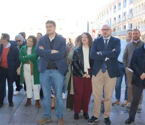 Los delegados provinciales de Bienestar Social y Sanidad en el acto de Autrade