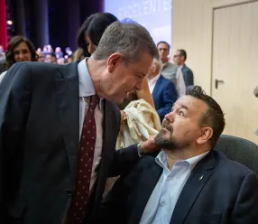 El presidente de Castilla-La Mancha, Emiliano García-Page, asiste en Los Yébenes, a los premios ‘Agro Excelentes’