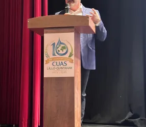 el director general de Desarrollo Rural, José Juan Fernández, durante la conmemoración del décimo Aniversario de la Comunidad de Usuarios de Aguas Subterráneas (CUAS) Lillo‑Quintanar