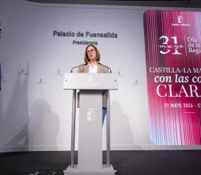 La consejera Portavoz del Gobierno regional, Esther Padilla, comparece, en rueda de prensa, para dar cuenta de los asuntos tratados en el Consejo de Gobierno. En el Palacio de Fuensalida.