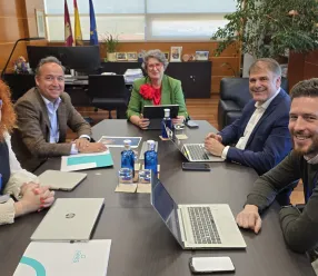 La consejera de Desarrollo Sostenible, Mercedes Gómez, ha mantenido una reunión de trabajo con los representantes de IGNIS para conocer los diferentes proyectos que la compañía energética está implantando en Castilla-La Mancha, así como sus planes de expansión con nuevas iniciativas vinculadas a las plantas solares, eólicas, el autoconsumo, los centros de datos.