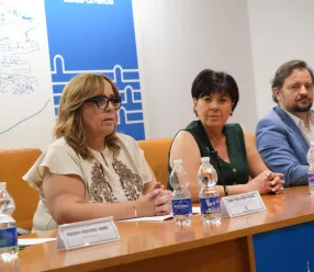 Carmen Teresa Olmedo en la inauguración de la exposicion de 'El Buscón'