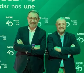 Jesús Fernández Sanz y Albero Jara en el 40 aniversario de SATSE