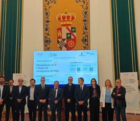 Christian Cobas en la presentación de la Cátedra del Dato