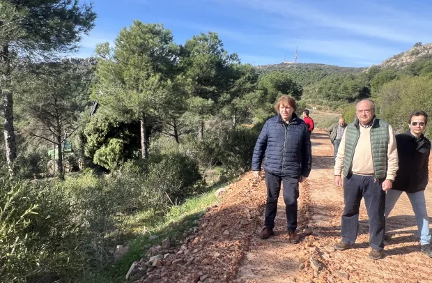 El delegado provincial de Desarrollo Sostenible durante su visita al monte público 'Quinto de Enmedio'