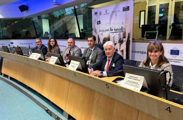 El consejero de Agricultura, Ganadería y Desarrollo Rural, Julián Martínez Lizán, en la clausura de la Jornada Europea con Grupos de Desarrollo Rural en el Comité de las Regiones