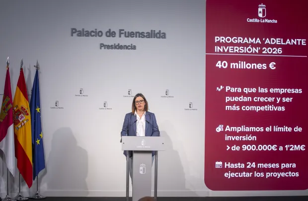 El Gobierno de Castilla-La Mancha ha autorizado la convocatoria del programa ‘Adelante Inversión’ 2026, dotada con 40 millones de euros, para fomentar la competitividad de las pequeñas y medianas empresas de la región.