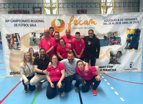 José Luis Escudero en la clausura del Campeonato Regional de Fútbol Sala de FECAM