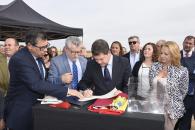 Colocación de la primera piedra de las nuevas aulas del colegio público ‘Sagrado Corazón de Jesús’ de Villatobas