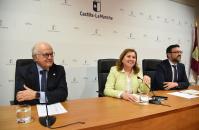 La consejera de Educación, Cultura y Deportes, Rosa Ana Rodríguez, presenta, con la Asociación de la Empresa Familiar de Castilla-La Mancha, el proyecto ‘Empresa familiar en las aulas‘. 