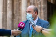 Declaraciones del vicepresidente del Gobierno de Castilla-La Mancha, José Luis Martínez Guijarro, en San Millán de la Cogolla