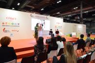 La consejera de Economía, Empresas y Empleo, Patricia Franco, presenta la campaña de Castilla-La Mancha Diversa en el espacio de Castilla-La Mancha en Fitur LGBT+