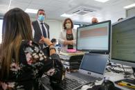 La consejera de Economía, Empresas y Empleo, Patricia Franco, ha visitado las instalaciones de la empresa ATOS en Toledo