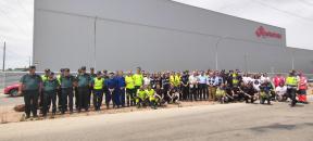Unos 50 efectivos han participado en el simulacro del Plan de Emergencia Exterior de la empresa Productos Agrovin en Alcázar de San Juan