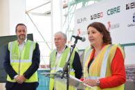La consejera de Economía, Empresas y Empleo, Patricia Franco, visita las obras del proyecto logístico Magna Park Tauro de GLP en Illescas.
