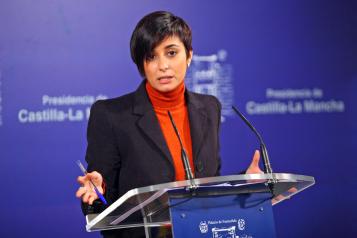 Isabel Rodríguez atiende a los periodistas en la rueda de prensa del Consejo de Gobierno