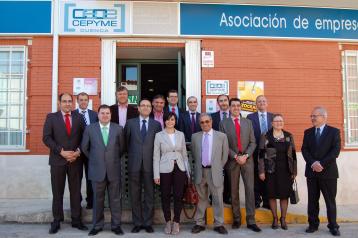 Isabel Rodríguez durante su encuentro con representantes empresariales en Tarancón