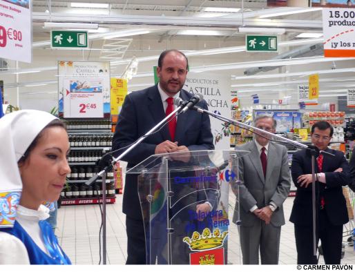 Guijarro, en las  jornadas de productos alimentarios de Castilla- La Mancha en Carrefour