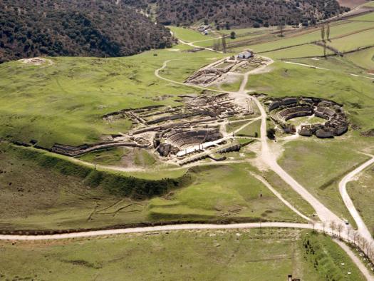 Imagen aérea del Parque Arqueológico de Segóbriga