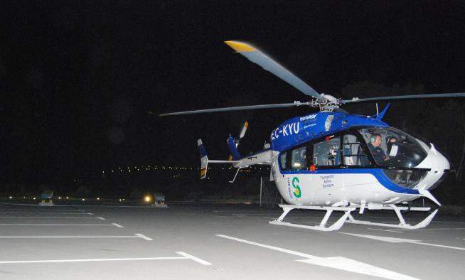 Los helicópteros sanitarios de Castilla-La Mancha han superado las mil horas de vuelo nocturno