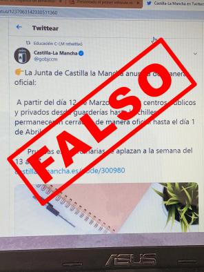 El Gobierno de Castilla-La Mancha denuncia un bulo en redes sociales que da instrucciones falsas sobre el cierre de colegios públicos