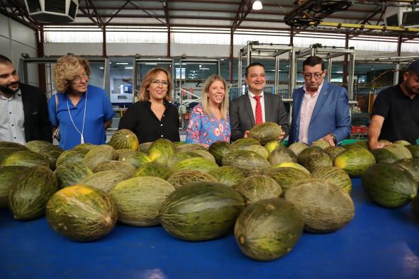 El consejero de Agricultura, Agua y Desarrollo Rural, Francisco Martínez Arroyo, visita la cooperativa ‘Santiago Apóstol’ de Tomelloso, referente en el sector del melón y la sandía