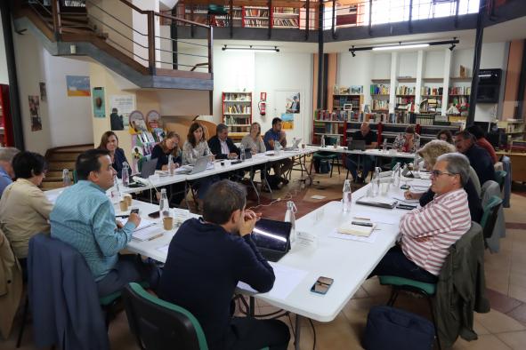 El consejero de Agricultura, Agua y Desarrollo Rural, Francisco Martínez Arroyo, durante la reunión del comité de dirección que se está manteniendo hoy en Tembleque. 