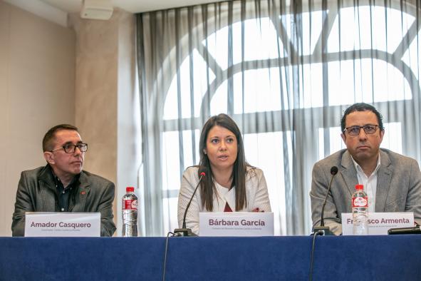La consejera de Bienestar Social, Bárbara García Torijano, inaugura, junto al vicepresidente de EAPN-CLM, Jesús Rodríguez, la jornada de presentación de la Estrategia de Atención a las Personas Sin Hogar en Castilla-La Mancha