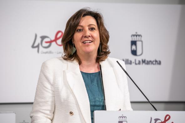La consejera de Economía, Empresas y Empleo, Patricia Franco, durante la reunión del Consejo de Diálogo Social.