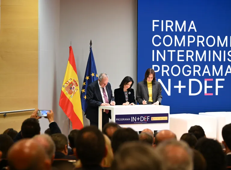 Patricia Franco en la firma del Protocolo Interministerial por la Industria de la Defensa que se celebra en el Ministerio de Industria y Turismo en Madrid